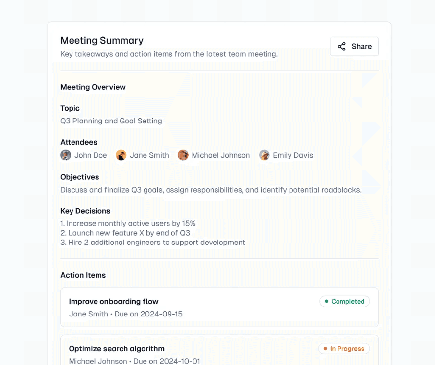 A meeting brief